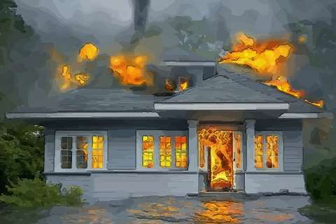 梦见火烧房子自己去灭火
