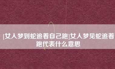 女人梦见蛇追自己是什么意思周公解梦