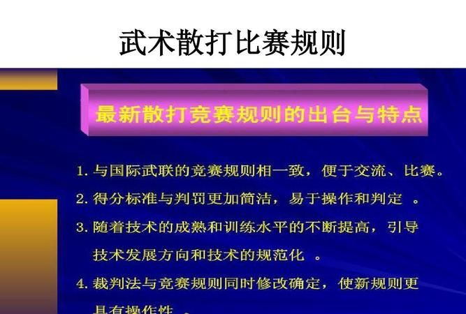 散打比赛规则得分标准