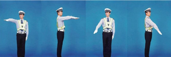 交警手势指挥视频,交警8种手势图巧记方法一只手图9