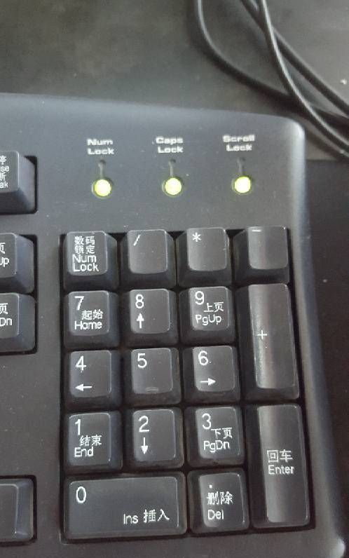 电脑键盘上三个灯指示什么?