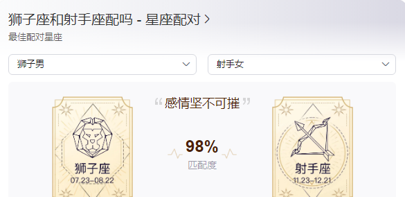 狮子座和射手座配,狮子座和射手座配对指数图2