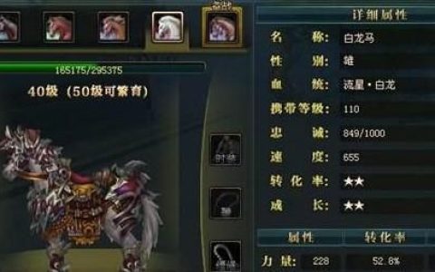 御龙在天马匹升级,御龙在天手游怎么快速升级