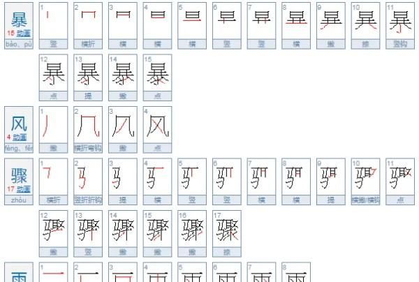 暴风骤雨的骤是什么意思,骤是什么意思图2