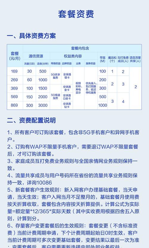 北京移动动感地带套餐资费一览表