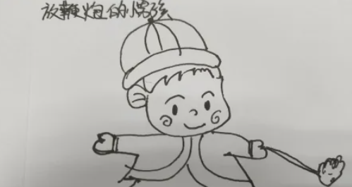 小孩放鞭炮简笔画,春节小孩放鞭炮简笔画 小女孩图9