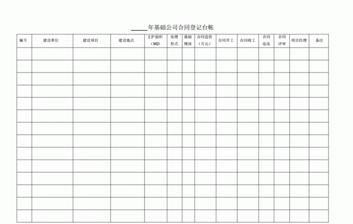 合同台账包括哪些内容