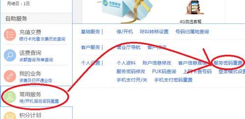 联通运营商服务密码怎么查
